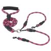 Double Dogs Leash No-Tangle Dogs Lead Reflective Dogs Walking Leash w/ Swivel Coupler Padded Handle