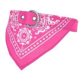 Adjustable Bandana Leather Pet Collar Triangle Scarf (Color: Pink)